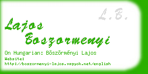 lajos boszormenyi business card