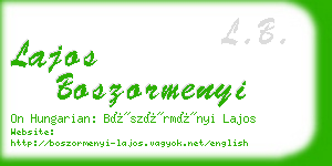 lajos boszormenyi business card